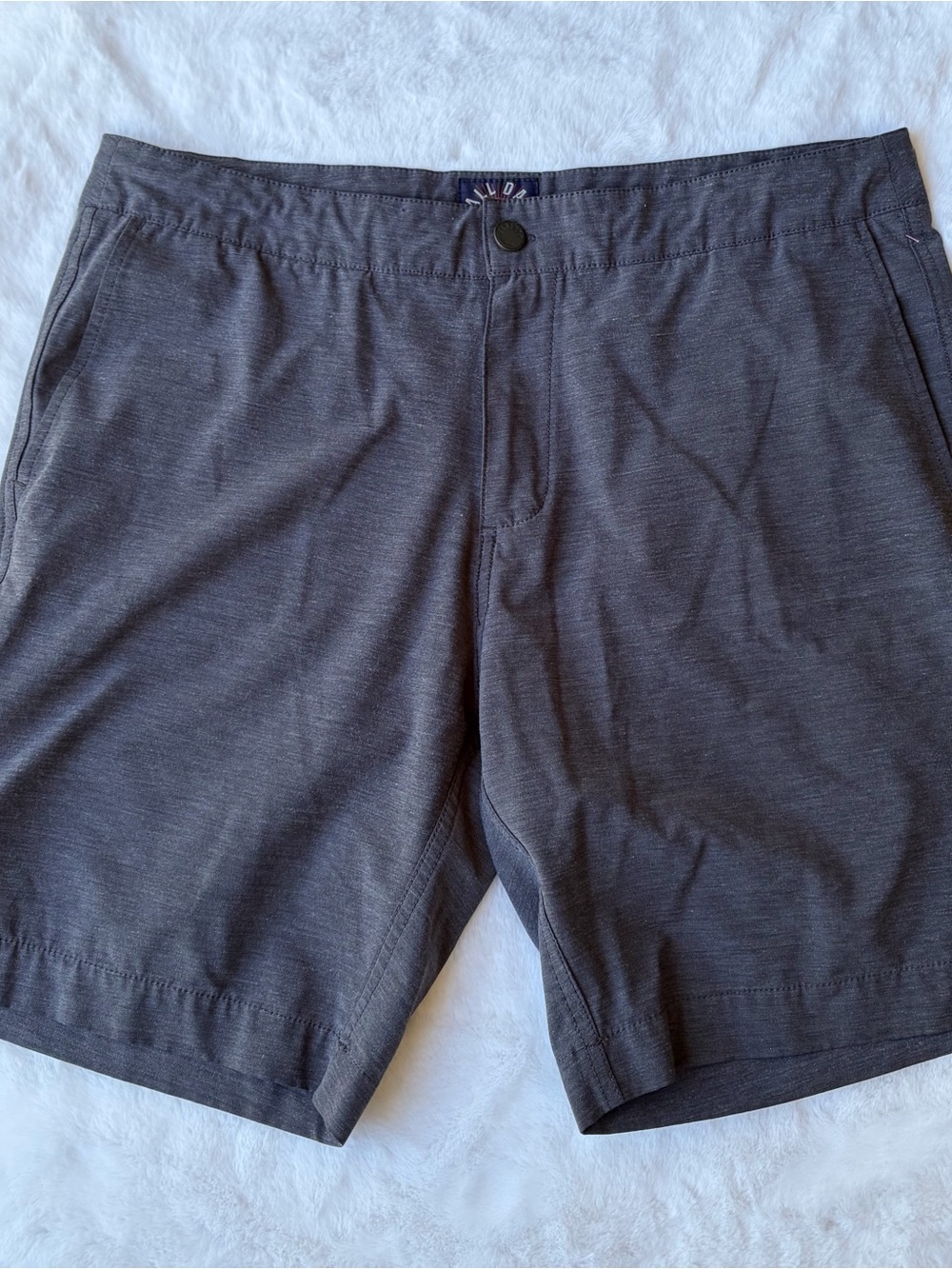 Faherty All Day Shorts Mens Gray Chino Drawstring Stretch Casual